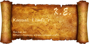 Kassai Elmár névjegykártya